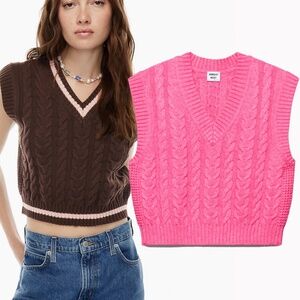 LAST CHANCE❗ARITZIA Sunday Best Winston Sweater Vest Sangria Pink 2XS